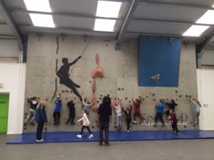 all on climbing wall